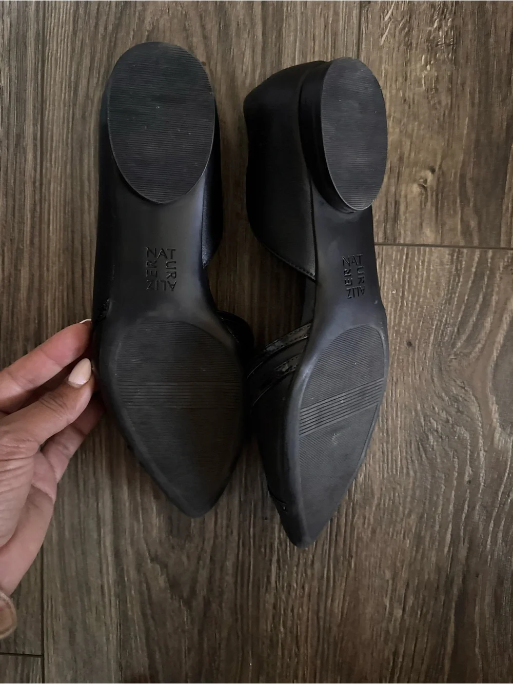 Black Pointed D'Orsay Flats with Subtle Cross-Strap Detail
